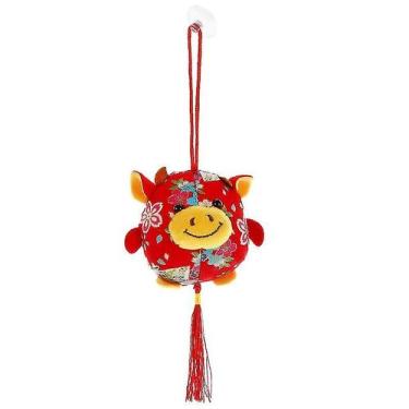 Imagem de Pingente decorativo suspenso de ano novo chinês vermelho boi 8 cm - Gl