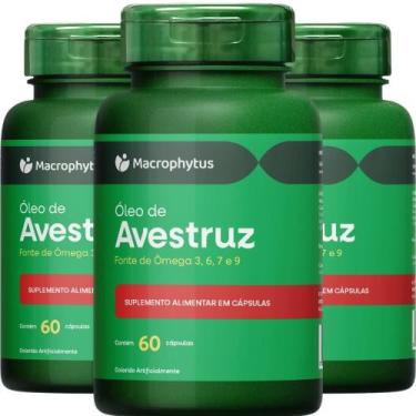 Imagem de KIT 3X Óleo de Avestruz 780mg (Ômega 3, 6, 7 e 9) 60 cápsulas - Macrop
