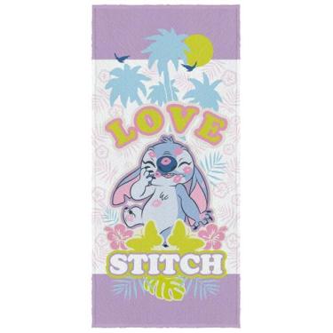 Imagem de Toalha Felpuda De Banho Stitch 60cm x 1,20m Com 1 Peça - Lepper, Lilás