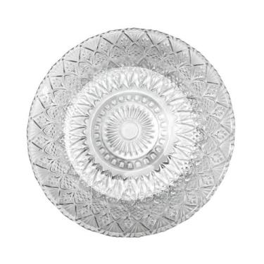 Imagem de Fruteira Centro Mesa Vidro 30cm Decorativa Transparente Luxo - sem mar