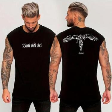 Imagem de Regata Masculina Oversized‎ Veni Vidi Vici Art Gym Academia Abstract-Unissex