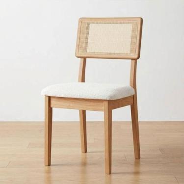 Imagem de Cadeira de Jantar Dream em Tela Palha e Tecido Bouclé MDF - Dalla Cost