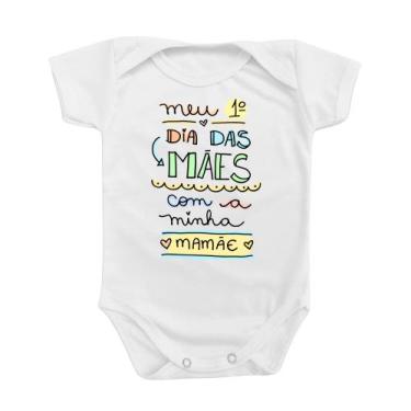 Imagem de Roupinha Body Bebê Meu Primeiro Dia das Mães Menino Azul Mamãe - MONI 