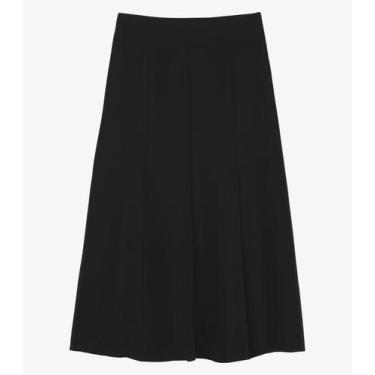 Imagem de Saia Feminina Midi Evasê Em Alfaiataria Endless Preto, GG, Preto