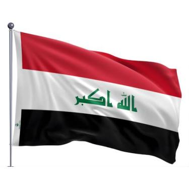 Imagem de Bandeira do Iraque Dupla Face Estampada Tamanho 70x100cm - Ptria Borda