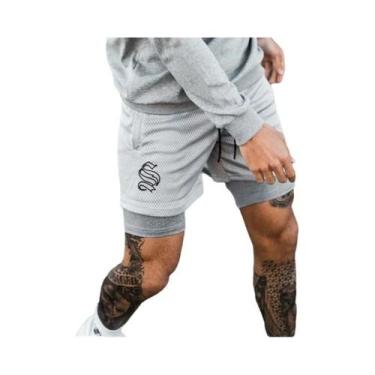 Imagem de Shorts De Corrida Masculinos De Secagem Rápida, Respiráveis, 2 Em 1, P