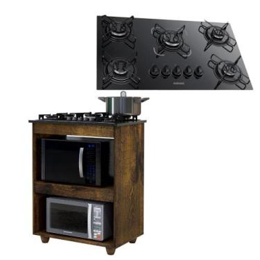 Imagem de Kit Balcão Cooktop Turim com Fogão Cooktop 5 Bocas - Chamalux, Ype, Bi