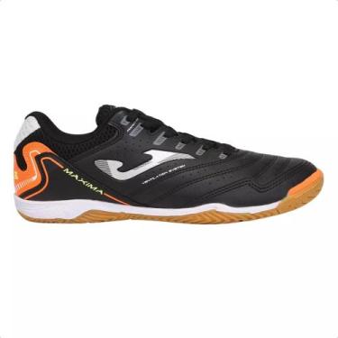 Imagem de Chuteira Futsal Joma  Máxima - Preto/Laranja, 40, Preto, Laranja, Masc