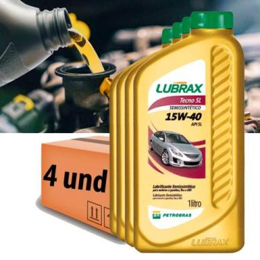 Imagem de Kit Óleo 4 Litros Lubrax 15w40 Semi-sintético Tecno Api Sl