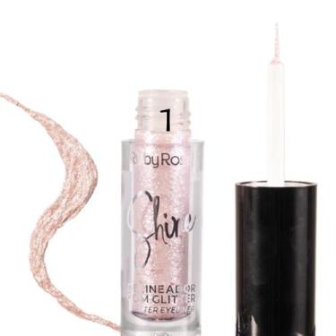 Imagem de Delineador Líquido Com Glitter Shine LindoGlamour Ruby Rose, Pearl Azu