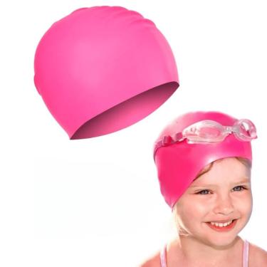 Imagem de Touca de Natação Lisa de Silicone Impermeável Tamanho Único Rosa Sun Way