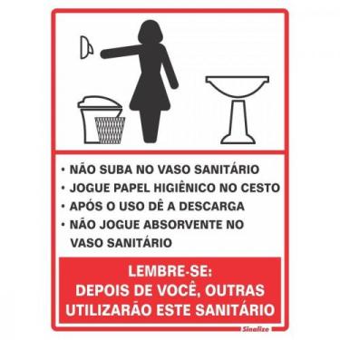 Imagem de Placa Sinalizacao Poliestireno 15X20 ''Procedimento Sanitario Feminino