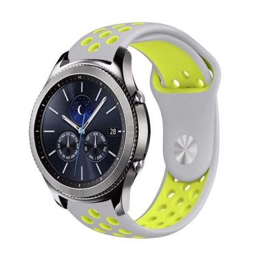 Imagem de Pulseira Sport para Samsung Gear S3 - Samsung Galaxy Watch 46mm - Cinza / Amarelo