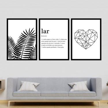 Imagem de Kit 3 Quadros Decorativos Significado Lar - Coração