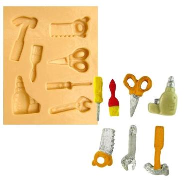 Imagem de Molde De Silicone Ferramentas, Martelo, Tesoura, Pincel, Resina, Confeitaria, Biscuit Molds Planet