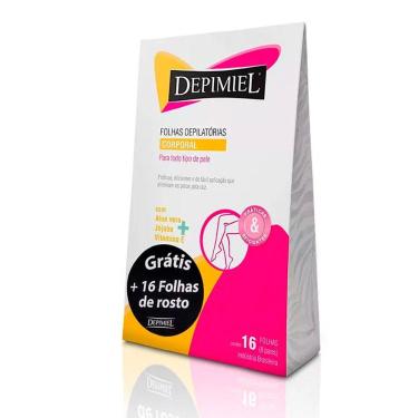 Imagem de Folhas Depilatórias Depimiel Corporal Com 16 Unidades