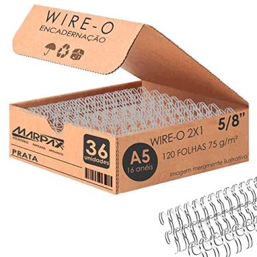 Imagem de Wire-o para Encadernação A5 5/8 2x1 para 120fls Prata 36un