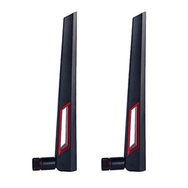 Imagem de 2 peças 10dBi Banda Dupla 2,4 GHz 5 GHz 5,8 GHz Antena WiFi Conector RP-SMA, Amplificador Universal de Antenas WLAN Router Booster