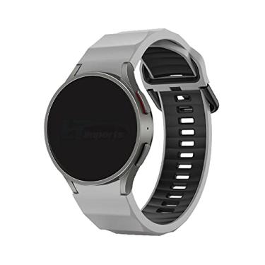 Imagem de Pulseira Robusta compativel com Samsung Galaxy Watch 5 Pro - Galaxy Watch 5 - Galaxy Watch 4 - Galaxy Watch 4 Classic - Marca LTIMPORTS (Cinza-Preto)