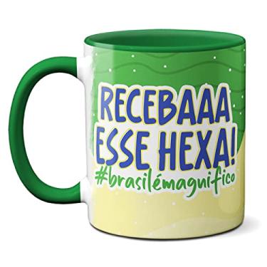 Imagem de Caneca Receba Esse Hexa Graças A Deus Pai Brasil É Magnífico (Verde)