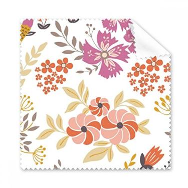 Imagem de Pano de limpeza para tela de telefone com 5 peças de pano de limpeza de plantas de flor laranja branca