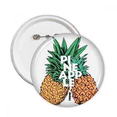 Imagem de Abacaxi Trend Casal Frutas Tropicais Alfinetes Redondos Emblema Botão Decoração 5 peças