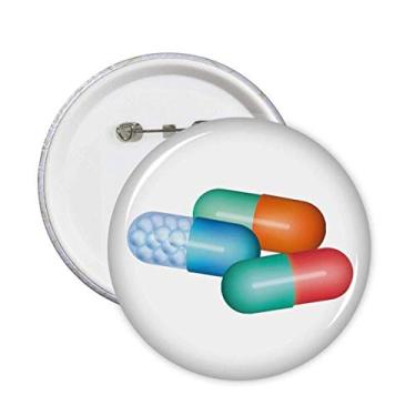 Imagem de Cápsula de comprimidos Produtos de Saúde Padrão Broche Emblema Botão Emblema Acessório Decoração 5 peças