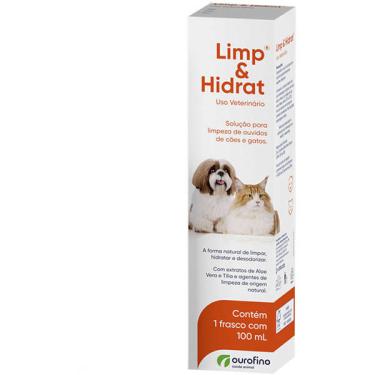 Imagem de Solução Ouro Fino para Limpeza de Ouvidos Limp e Hidrat em Cães e Gatos - 100 mL