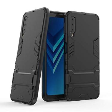 Imagem de WANRI Capa de telefone PC e TPU capa protetora com suporte, capa protetora à prova de quedas, capa (tamanho: para Samsung Galaxy A7-2017)