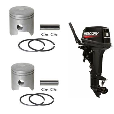 Imagem de 2 Pistoes e Aneis para o motor popa Mercury 15Hp japones