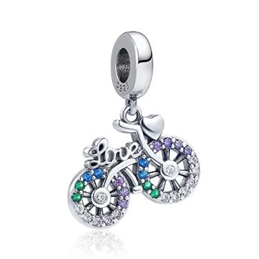 Imagem de Berloque I LOVE BIKE COLORIDA em Prata 925