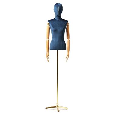 Imagem de Female Mannequin Torso Vestido forma feminina busto manequim torso, modelo feminino com testa e braço, Altezza regolabile/seta/treppiede (Color : Blue-1)