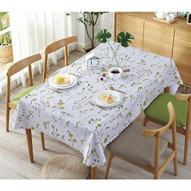 Imagem de Toalha de mesa de vinil com forro de flanela oblonga, capa de mesa de PVC impermeável, conjuntos de toalha de mesa para sala de jantar, estilo nórdico, se encaixa na maioria das mesas Limpe, limpa, fácil de cuidar