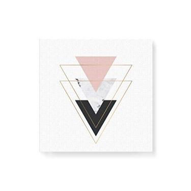 Imagem de Arte Maníacos Quadro Decorativo em Tela Canvas Triangulos Para Baixo Rosa - 50x50cm