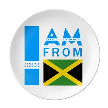 Imagem de Prato decorativo de porcelana Salver Prato de jantar I Am From Jamaica