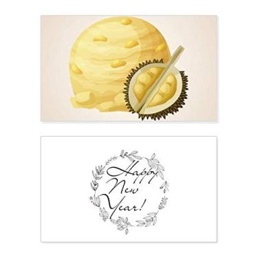 Imagem de Bola de sorvete Durian amarela picolés festival ano novo cartão felicitações mensagem presente
