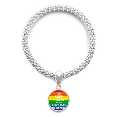 Imagem de DIYthinker Bracelete com pingente de prata LGBT LGBT Rainbow Gay com corrente ajustável