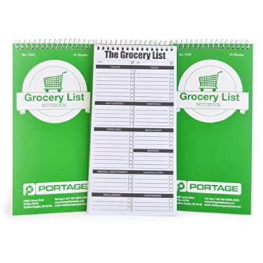 Imagem de Notebook Portage Grocery List: 10,16 cm x 20,32 cm — Caderno de tamanho perfeito para fazer listas de produtos nunca mais se esqueça de um item na loja — 70 páginas para fazer a lista, 3 Pack