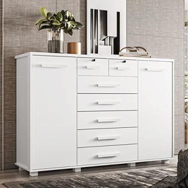 Imagem de Cômoda 2 Portas 7 Gavetas Fontana Albatroz Móveis Branco