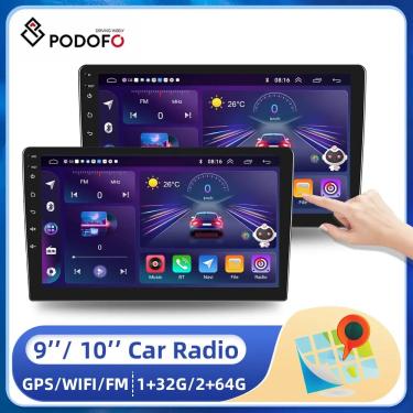 Imagem de Podofo 2 din android 9.1 9/10 "rádio do carro multimídia player de vídeo estéreo universal gps para