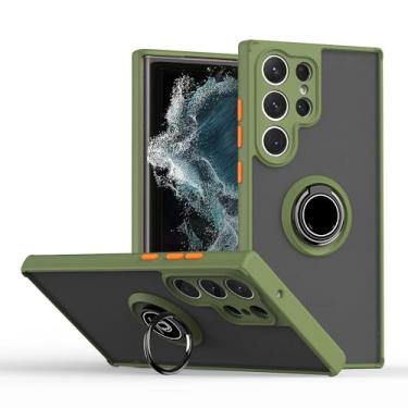 Imagem de Para Samsung Galaxy S23 Ultra S23 Plus Case Armor Ring Stand PC Capa para Samsung S23 S22 S21 S20 A54 A34 A14 Capas, Verde Militar, para Galaxy A54 5G