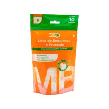 Imagem de Luva Látex Com Pó Mblife Tamanho G - Saquinho Com 10 Unidades