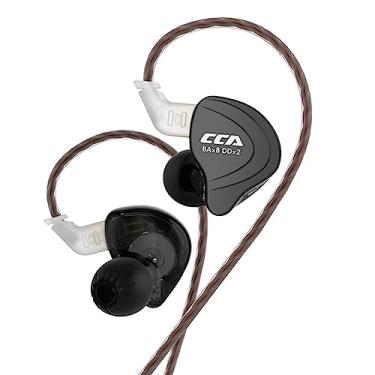 Imagem de CCA C10 IEMs Fone de ouvido 4BA+1DD driver híbrido HiFi intra-auriculares com liga Faceplace Cabo OFC destacável de 2 pinos fones de ouvido com fio para cantores de palco, músicos audiófilos (preto
