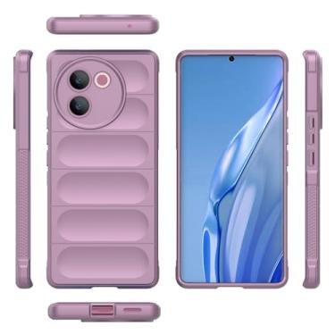 Imagem de Elubugod Capa compatível com Vivo V30e 5G, capa para celular TPU macia compatível com Vivo V30e 5G V2340 V2339 capa roxa