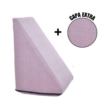 Imagem de Almofada Triangular Encosto Anatômico Espuma Apoio Costas Repouso Leitura + Capa Extra-Unissex