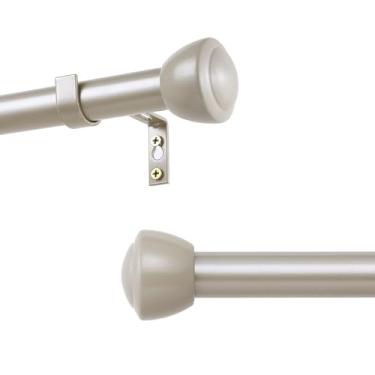 Imagem de MERJULAN Varões de cortina de níquel de 2,5 cm para janelas de 300 a 611 cm - Varões de cortina resistentes com hastes ajustáveis e remates esféricos - Divisor de ambiente ideal e haste para ambientes