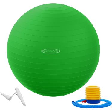 Imagem de Bola de exercício BalanceFrom antiexplosão e antiderrapante com bomba rápida, capacidade de 900 kg (38-45 cm, P, verde)