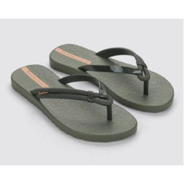 Imagem de Sandália de Dedo Ipanema 27230, 38, Verde militar, Laranja