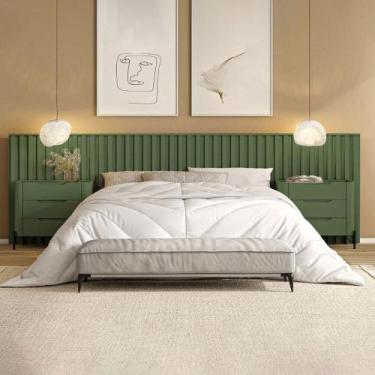 Imagem de Conjunto Cabeceira Super King 400cm c/ 2 Mesas de Cabeceira - Casa Lar