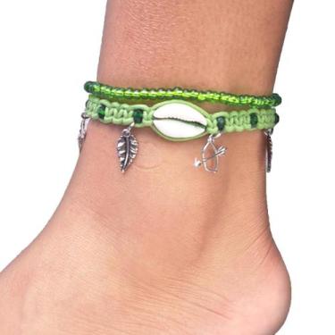 Imagem de Tornozeleira Oxóssi Macramê Orixá Umbanda - Balaio de Santo